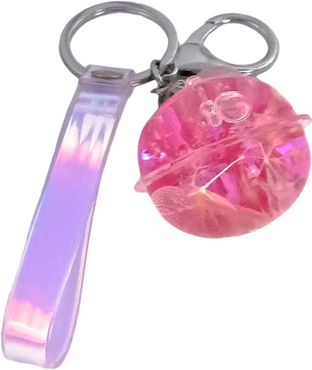 Schlüsselanhänger mit Glitzerkugel 4 cm und Karabinerhaken – 1 Stück