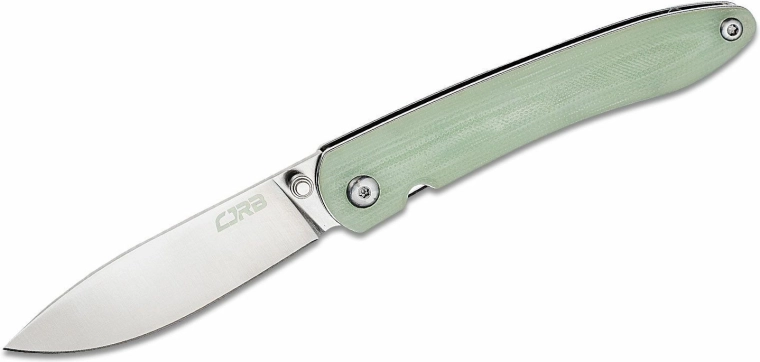 Taschenmesser CJRB Ria 7,5 cm, sand polish, transparentes Grün, G10