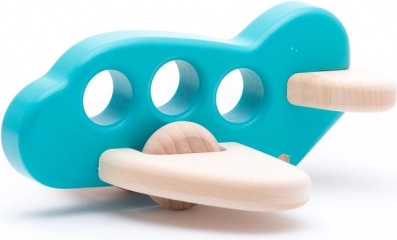 Bajo hellblaues Holzflugzeug