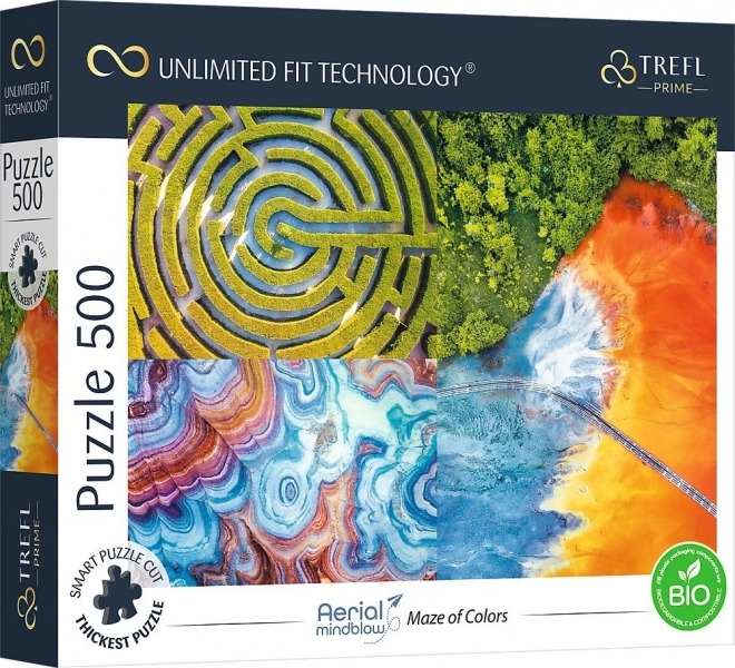 Puzzle TREFL UFT Aerial Mindblow: Labyrinth der Farben 500 Teile