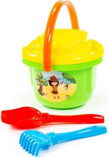 Buntes Sandspielzeug-Set mit Eimer