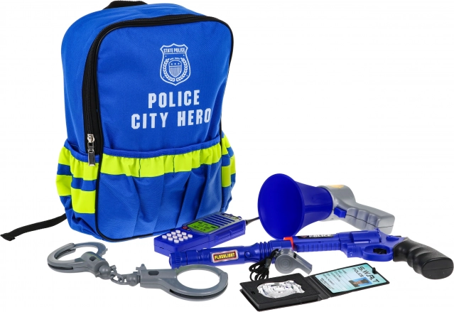 Ausrüstung für den kleinen Polizisten im Rucksack – Polizeiset