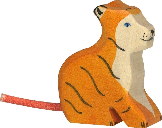 Holztiger kleiner sitzender Tiger – 1 Stück