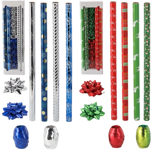 Weihnachtliches Geschenk-Set 70 × 200 cm moderner Mustermix