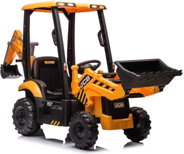 Elektrischer JCB-Kinderbagger mit Schaufel – Gelb