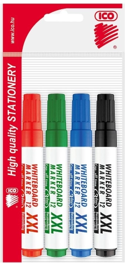 Set aus 4 Whiteboard-Markern mit Keilspitze, 4 Stk.
