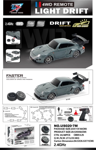 R/C-Driftauto 1:20 mit Lichtern, grün