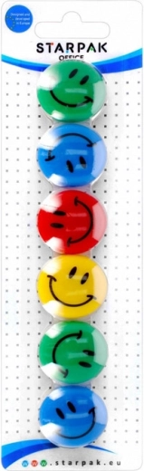 Bunte Smiley-Magnete (3 cm) – 6 Stück