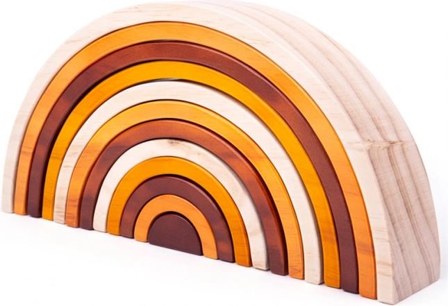 Bigjigs Baby große Holz-Steck-Regenbogen natur