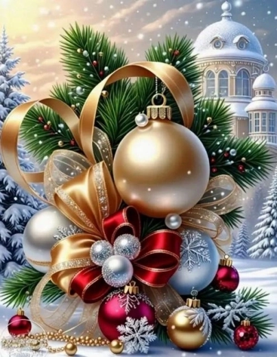 Norimpex Malen nach Zahlen Weihnachtsornament 40 × 50 cm