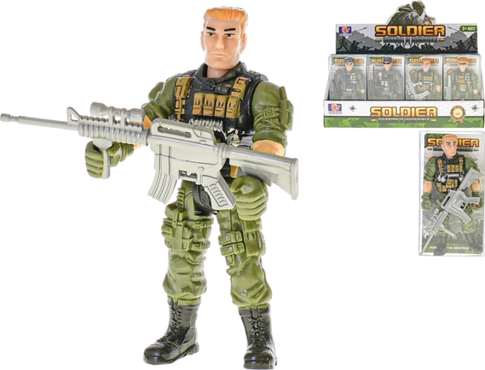 Soldat mit Waffe 12 cm – bewegliche Actionfigur, 8 Varianten