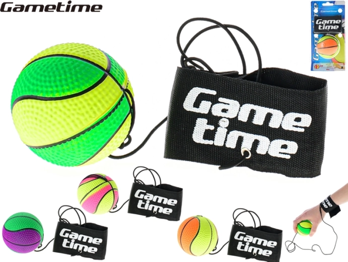 Gametime Trainingsball an Gummi 6 cm mit Handgelenkband