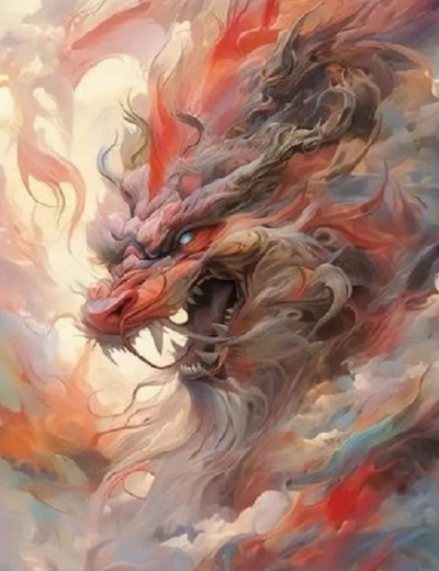 Diamantmalerei Roter Drache 30 × 40 cm