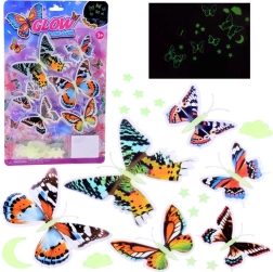 Fluoreszierende Aufkleber Schmetterlinge und leuchtende Sterne für die Wand