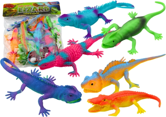 Set aus bunten Echsenfiguren Reptilien 8 Stück