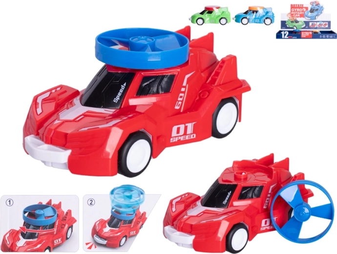 Sportliches Aufziehauto mit Spinner, 14 cm