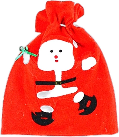 Weihnachtlicher Filz-Geschenkbeutel rot - 1 Stück