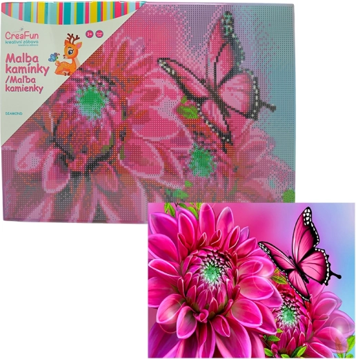 Diamant-Malerei – Blume und Schmetterling 30 × 40 cm