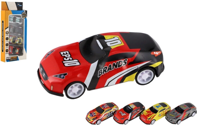 Set aus 4 Mini-Rennautos mit Freilauf