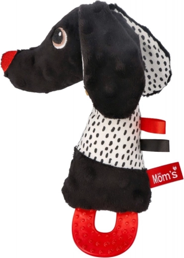 Jamiś kontrastreiches Plüschtier mit Quietsche und Beißring für Babys