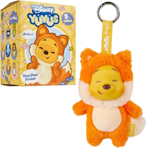 Disney YuYus Überraschungs-Plüschanhänger Winnie Puuh Serie 2, 15 cm – 1 Stück