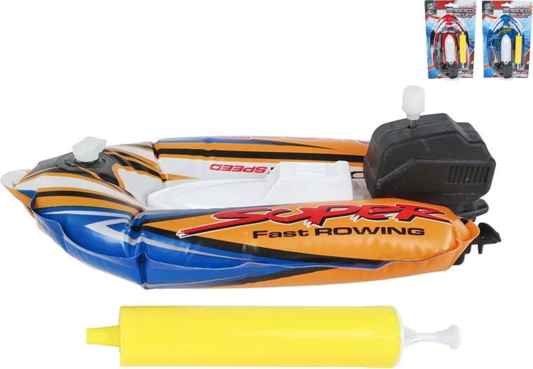 Aufblasbares Kinderboot mit Pumpe und Aufzieh-Antrieb 17 cm