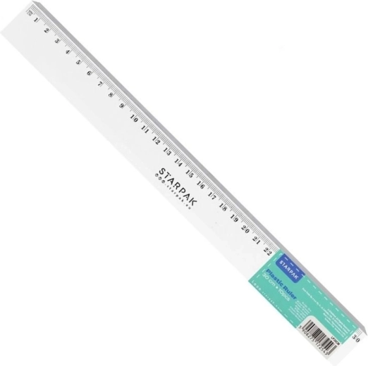 Transparentes Kunststofflineal 30 cm Starpak - 1 Stück