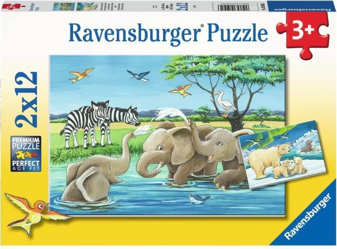Ravensburger Puzzle Tierkinder 2×12 Teile