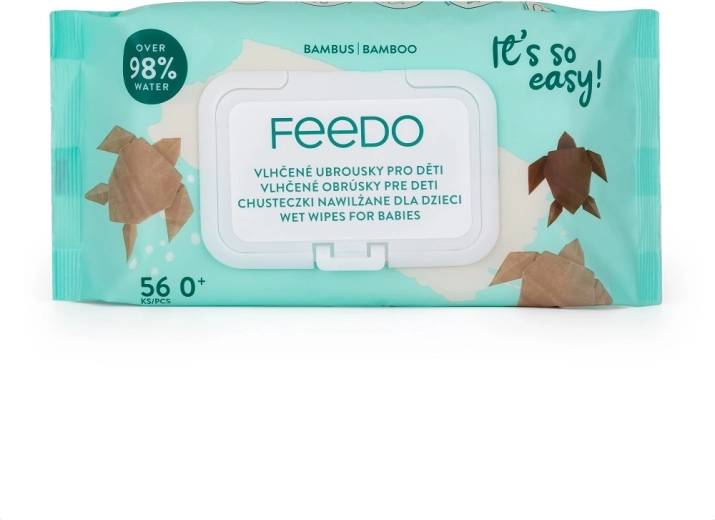Feedo Bambus-Feuchttücher ohne Plastik 56 Stk.