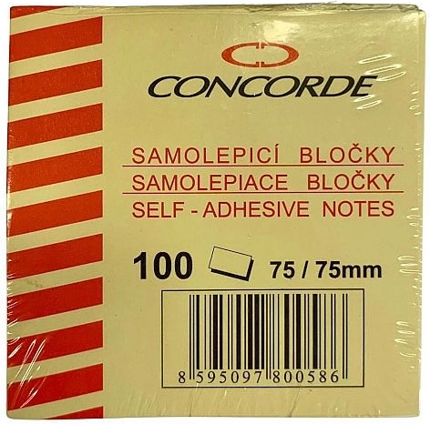 Haftnotizblock 75 × 75 mm, 100 Blatt, gelb