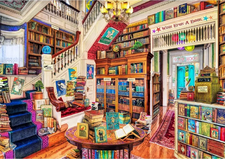 WOODEN CITY Holzpuzzle Wunsch im Buchladen 2-in-1, 4000 Teile