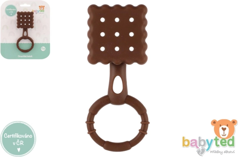 Silikon-Rassel und Beißring Keks BabyTed 0m+