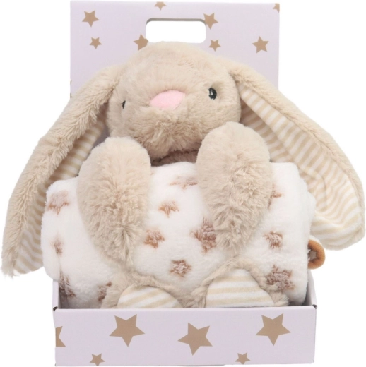 Carlo baby Fleecedecke mit Plüschhäschen Bunny Beige – 1 Stück