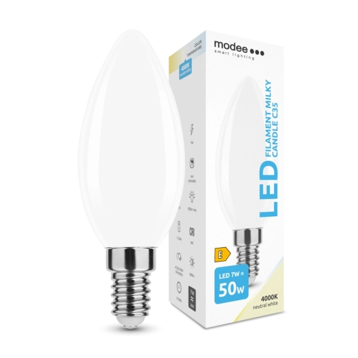Modee Smart Lighting LED-Kerze E14 7 W neutralweiß Milchglas
