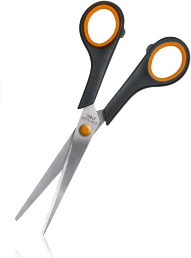 Edelstahlschere 17 cm orange-schwarz
