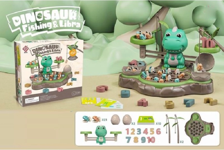 Lernspiel Dinosaurierangeln mit Balancierspiel