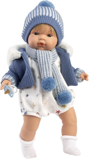 Llorens Sasha realistisch sprechende und weinende Puppe mit Stoffkörper, 38 cm
