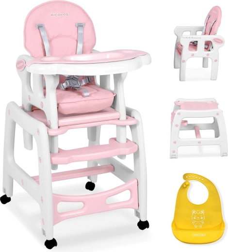 Multifunktionaler Hochstuhl 5-in-1 RICOKIDS Sinco – rosa