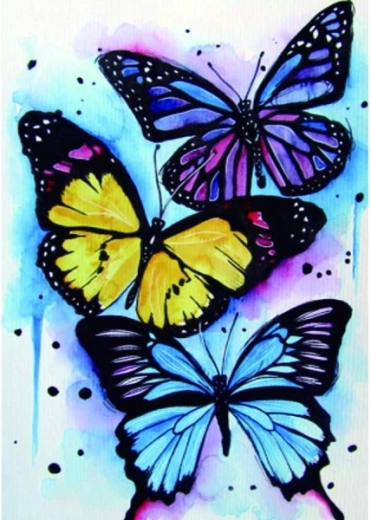 Diamantmalerei – bunte Schmetterlinge 30 × 40 cm