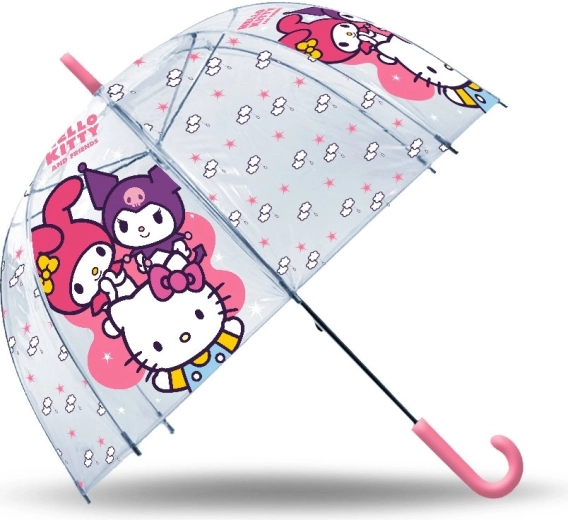 Transparenter manueller Regenschirm Hello Kitty