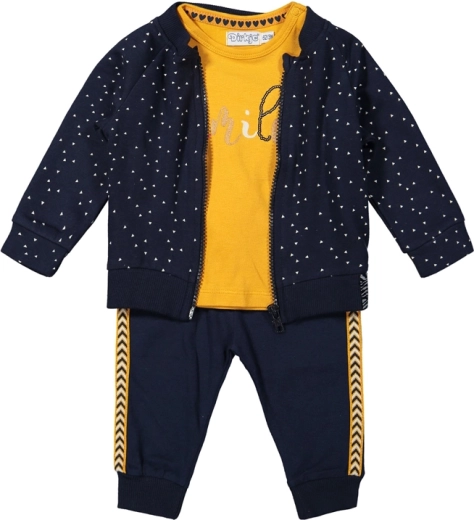 Dirkje Kinder-Set 3-teilig – Kapuzenjacke, T‑Shirt und Hose, blau