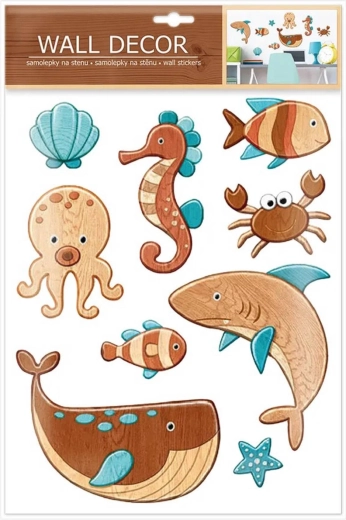 Selbstklebende Wandsticker Meerestiere (9 Stk.)