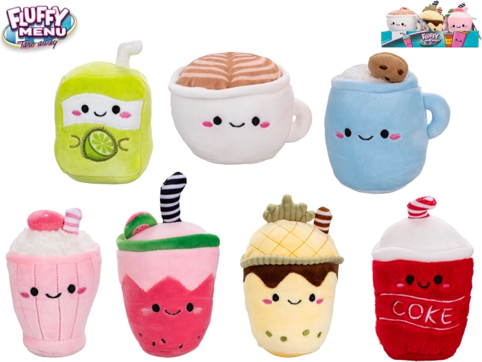 Fluffy Menu Plüschgetränk – süßes Mini-Handspielzeug