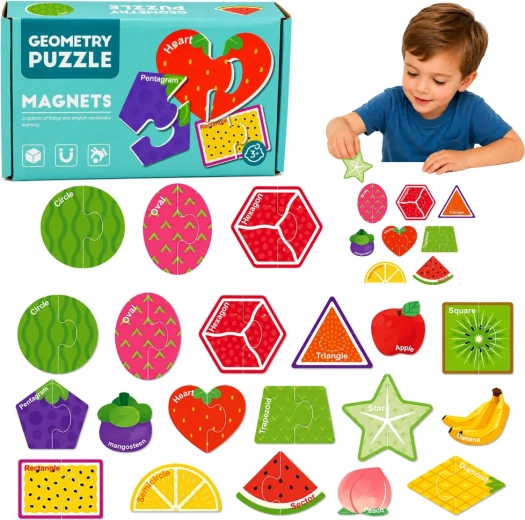 Magnetisches Obst-Puzzle – 30 Teile für Kühlschrank und Magnettafel