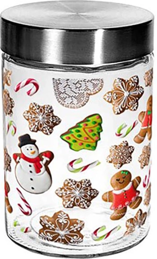 Glasdose für Gebäck TORO 1100 ml mit Lebkuchenmotiv