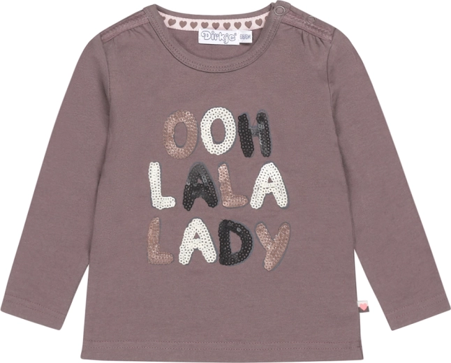 Dirkje Mädchen-Langarmshirt „Ooh La La Lady“ graubraun