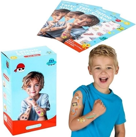 Kindertattoos für Jungen – Set mit 60 bunten Motiven
