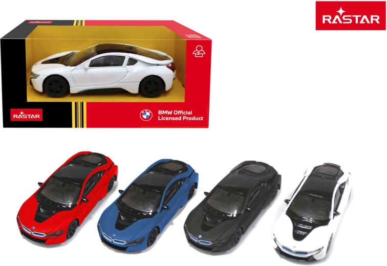 Rastar Automodell BMW i8 1:43 rot – 1 Stück