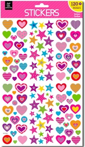 Herz-Aufkleber – Set mit 120 Stück