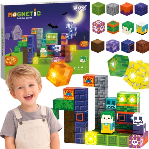 Woopie magnetische Leuchtwürfel Halloween 63 Stk.